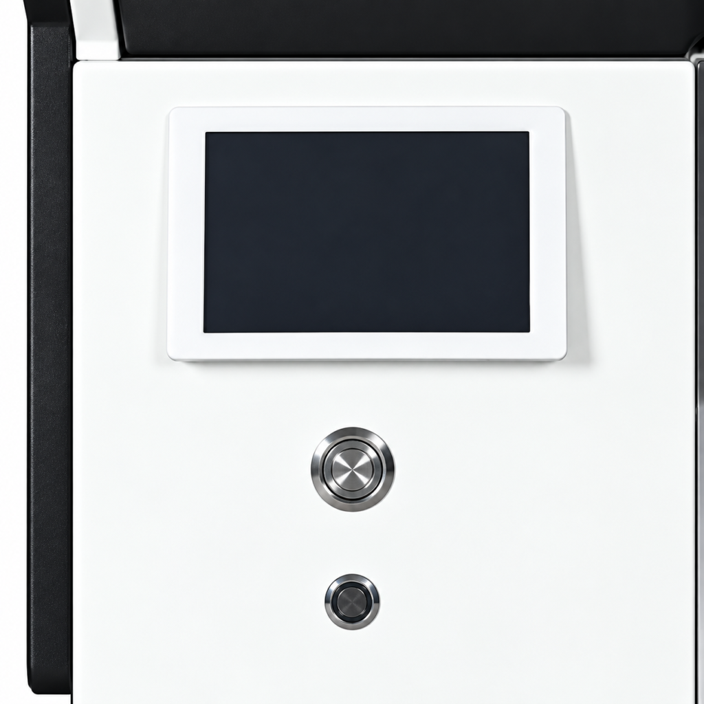 FJ-3050UV front control panel with a dark touchscreen and two circular controls